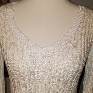 COPY - INC  Cream Sparkling Sweater